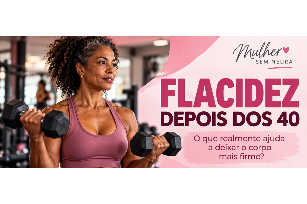 Mulher madura treinando musculação para melhorar o contorno corporal e a flacidez depois dos 40